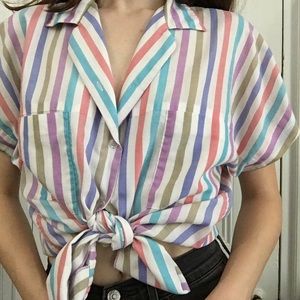 Vintage Striped Collared Button Down
